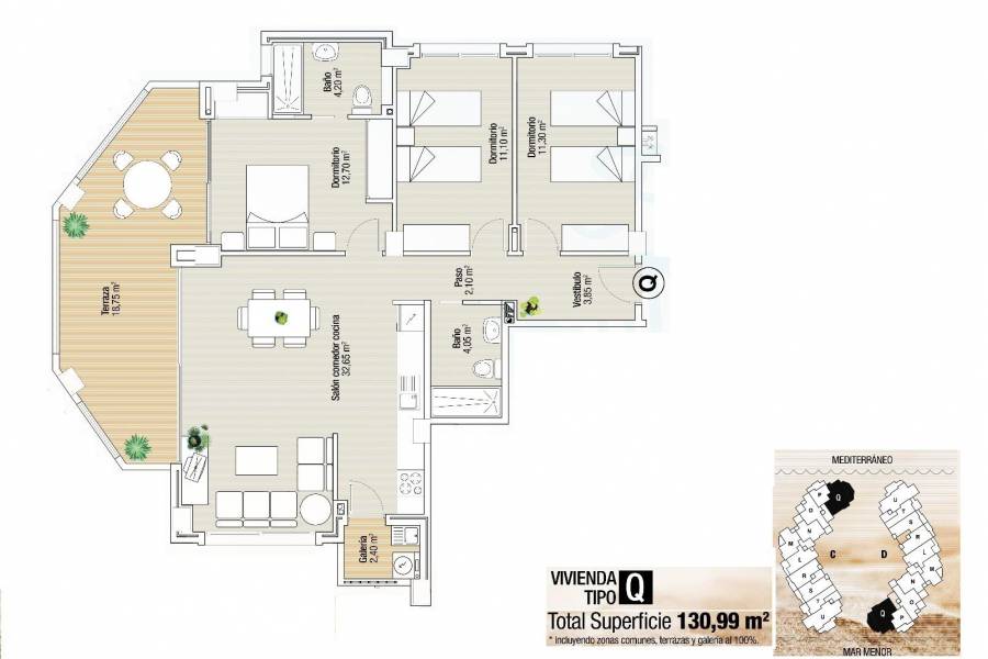 New Build - Apartment - La Manga del Mar Menor